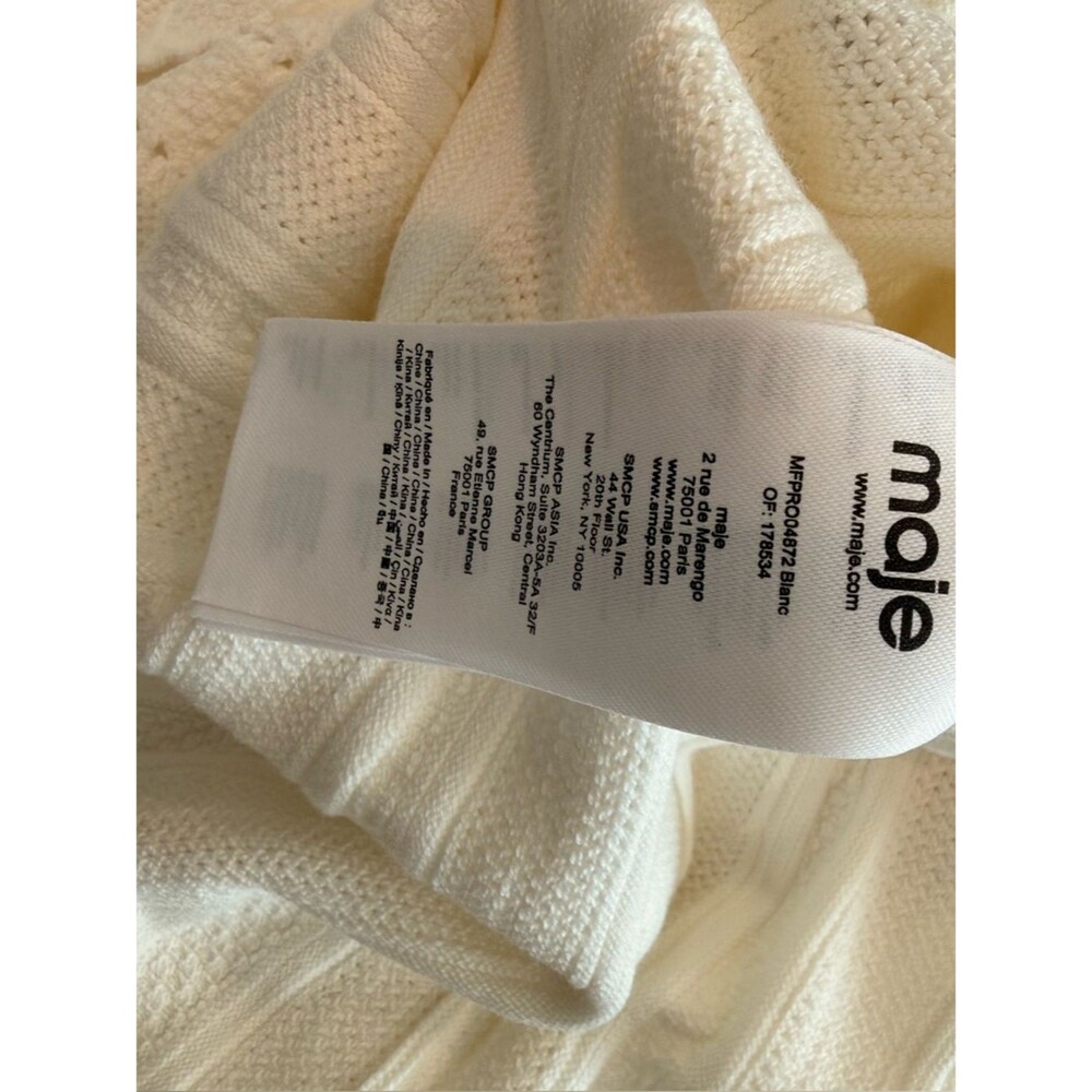 New MAJE White Sleeveless Embellished Knit midi dress with gold jewellery - Picture 8 of 16